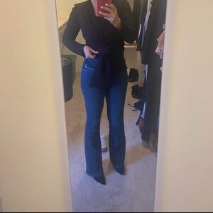 Bardot Black Tie-Front bodysuit.